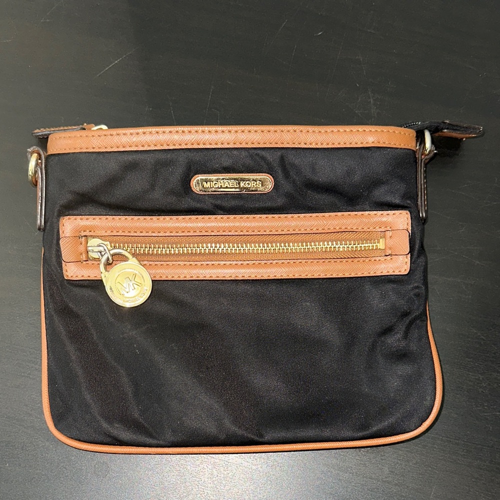 Michael Kors Black and Tan small crossbody bag